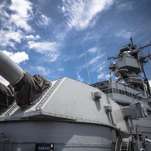 US Navy aircraft carrier island and control bridge