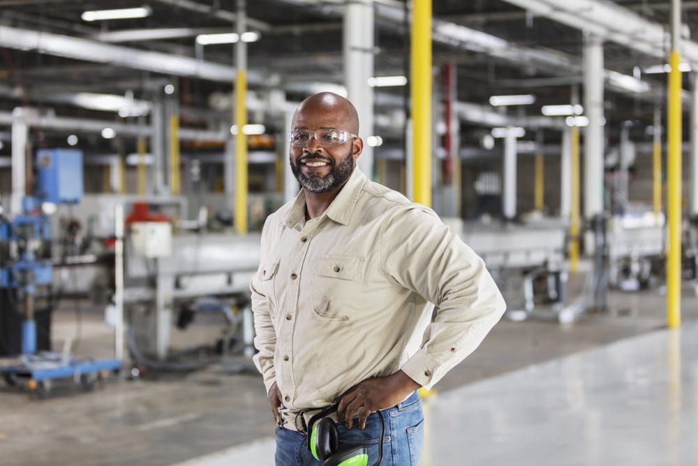 Factory worker on the production floor