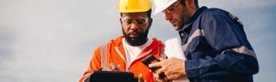 Survey team inspecting an onshore gas site